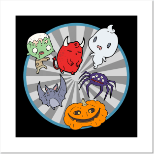 The Little Boo Crew. Not Too Scary. Retro Vintage Halloween Posters and Art